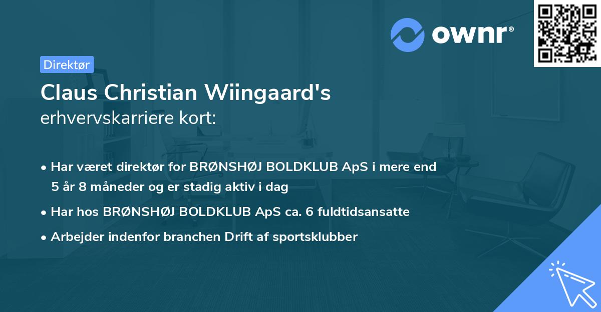 Claus Christian Wiingaard's erhvervskarriere kort