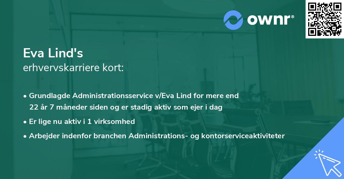 Eva Lind's erhvervskarriere kort