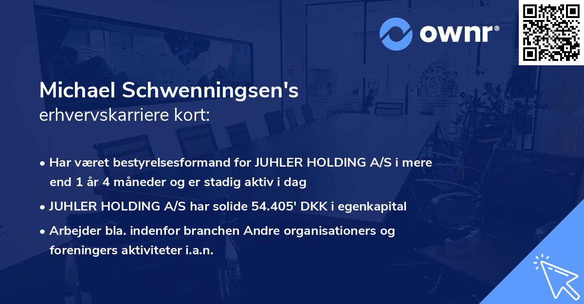Michael Schwenningsen's erhvervskarriere kort