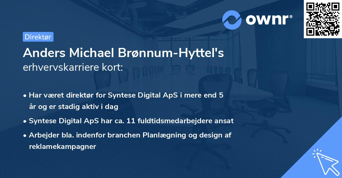 Anders Michael Brønnum-Hyttel's erhvervskarriere kort