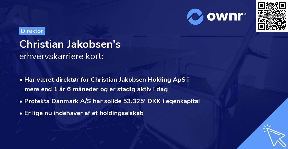 Christian Jakobsen's erhvervskarriere kort