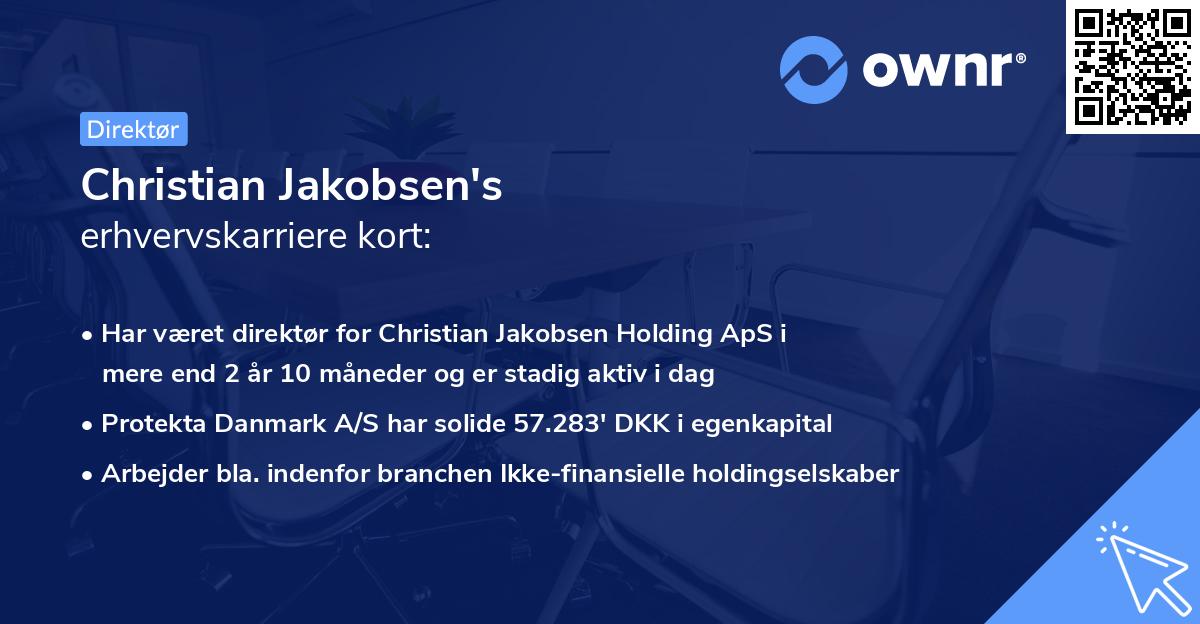 Christian Jakobsen's erhvervskarriere kort