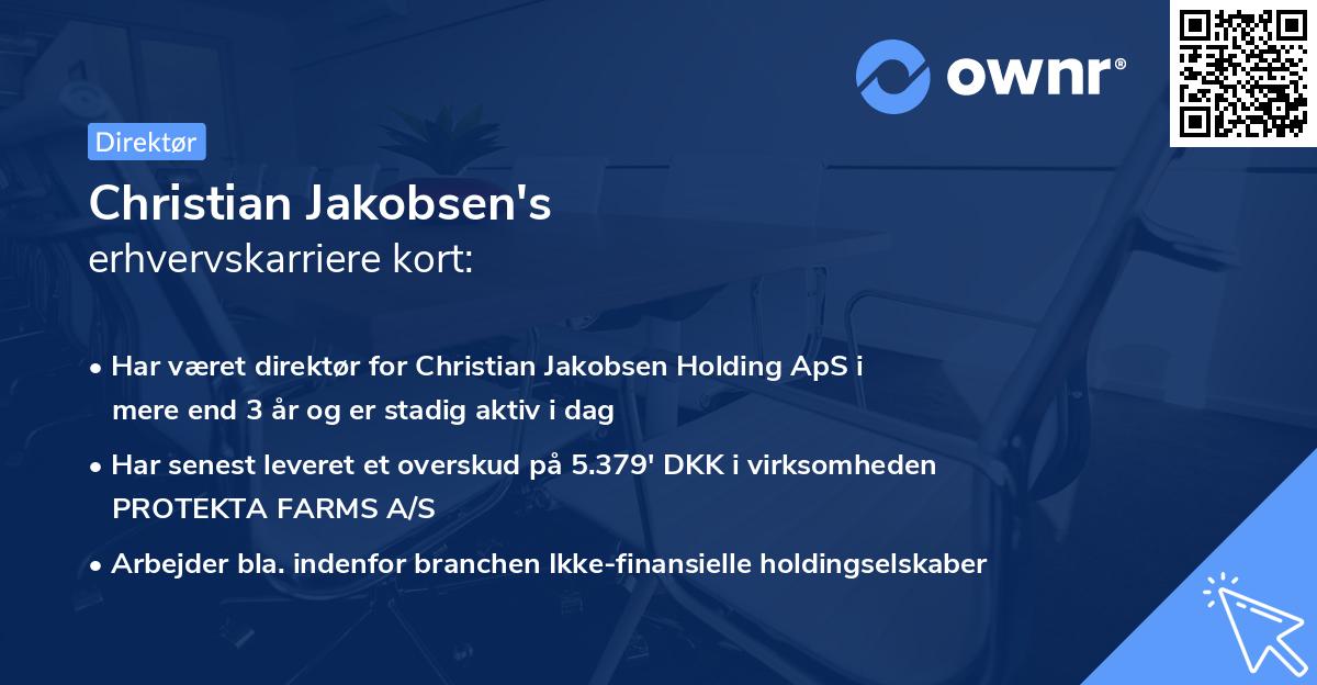 Christian Jakobsen's erhvervskarriere kort