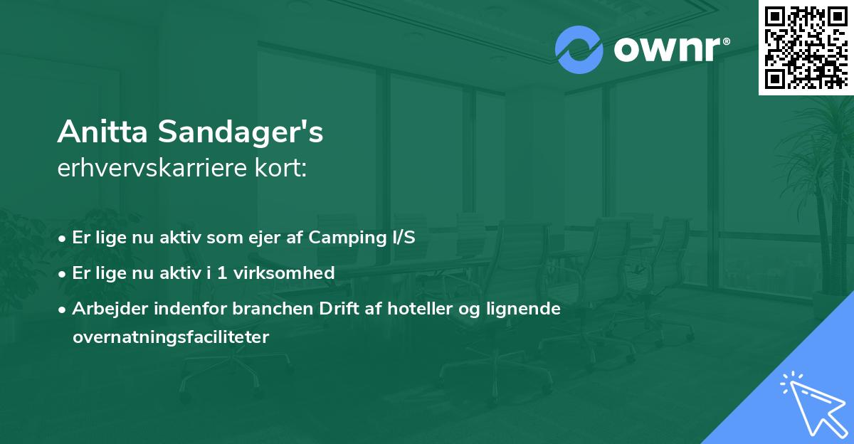 Anitta Sandager's erhvervskarriere kort