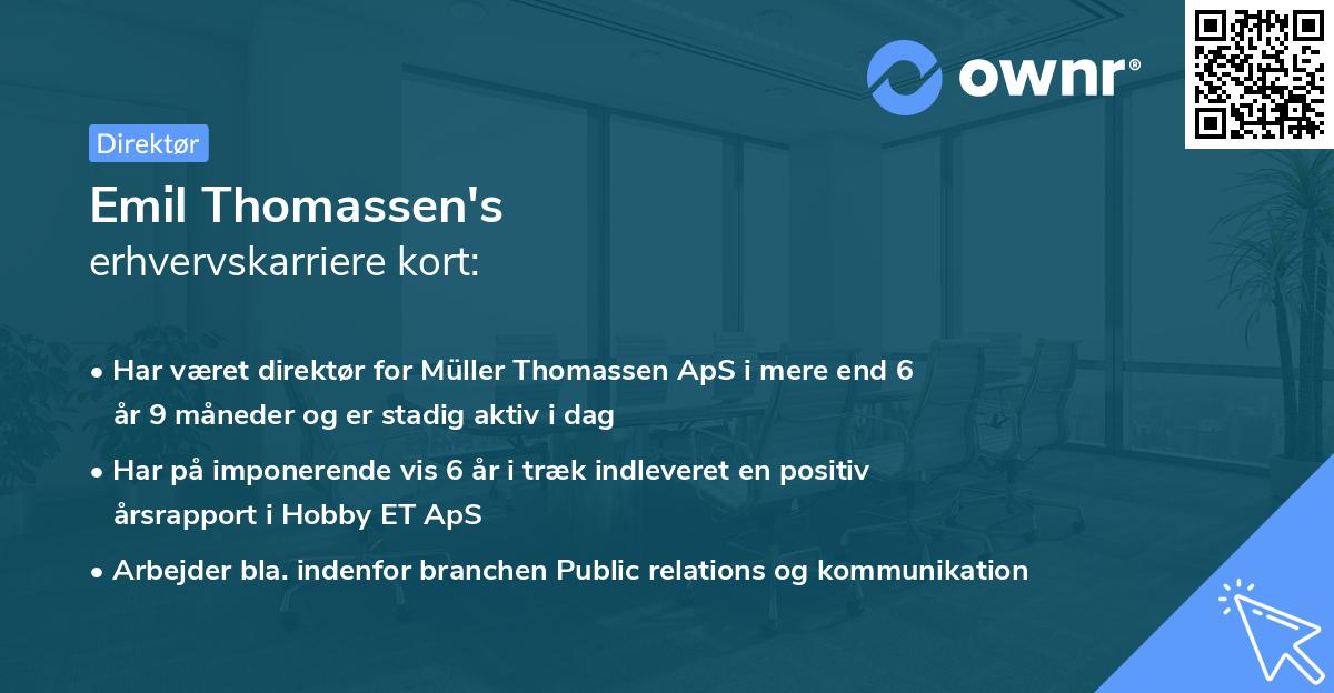 Emil Thomassen's erhvervskarriere kort