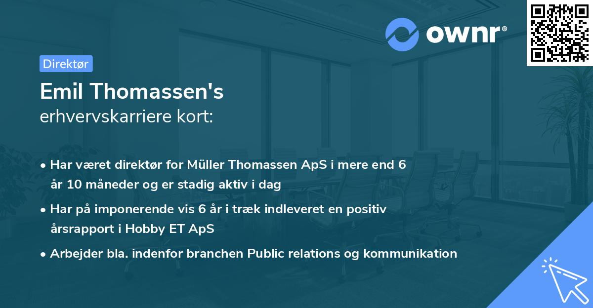 Emil Thomassen's erhvervskarriere kort