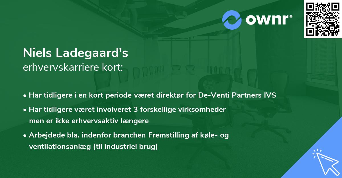 Niels Ladegaard's erhvervskarriere kort