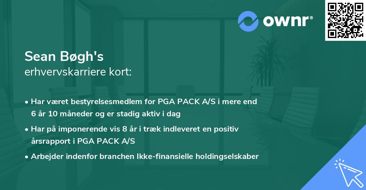 Sean Bøgh's erhvervskarriere kort