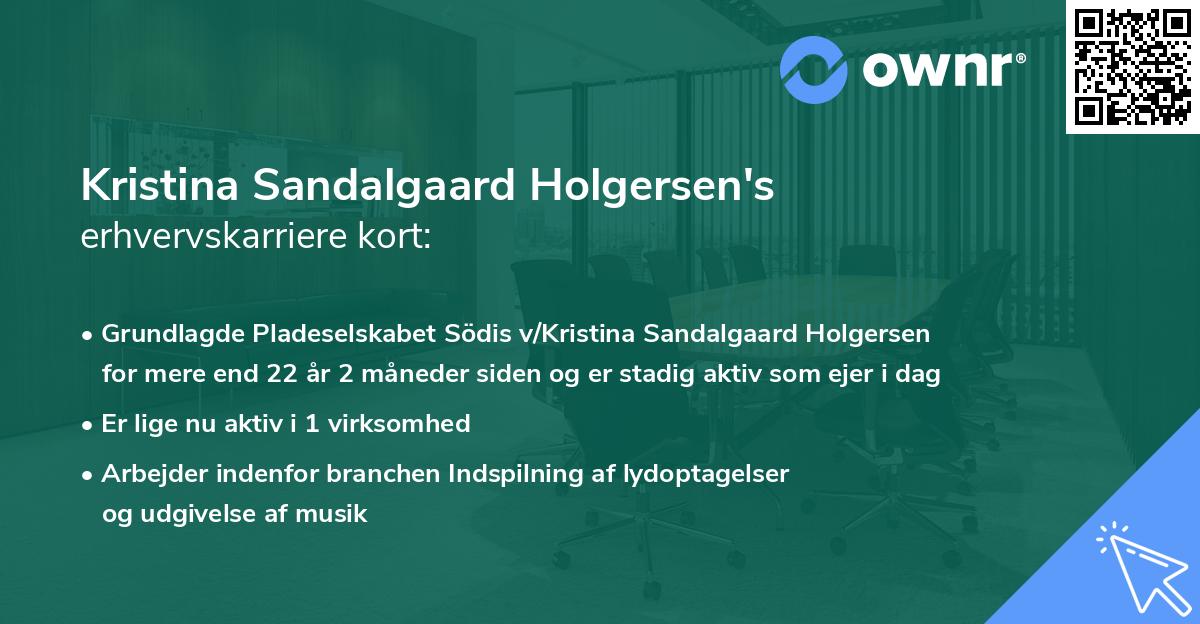 Kristina Sandalgaard Holgersen's erhvervskarriere kort