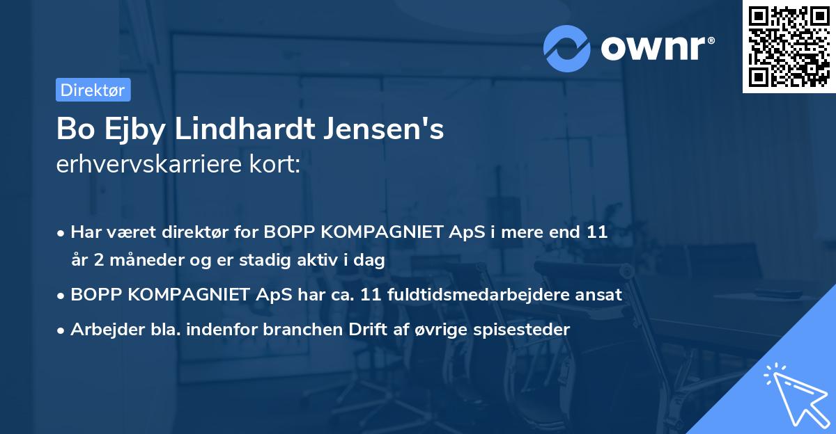 Bo Ejby Lindhardt Jensen's erhvervskarriere kort