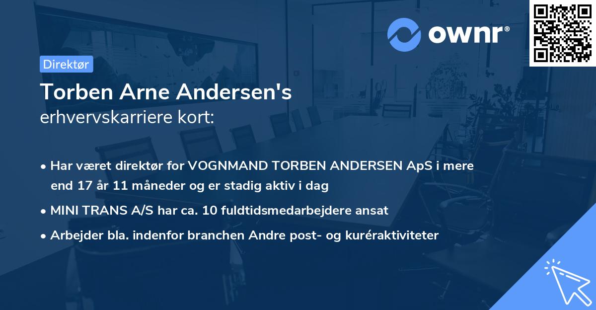 Torben Arne Andersen's erhvervskarriere kort