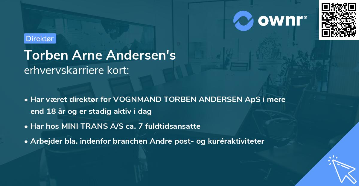 Torben Arne Andersen's erhvervskarriere kort