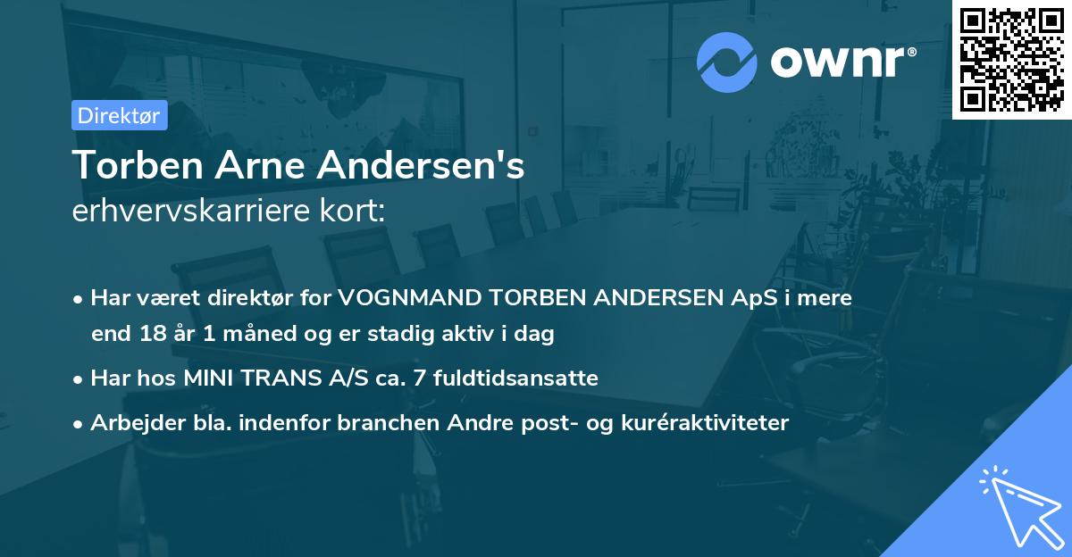 Torben Arne Andersen's erhvervskarriere kort