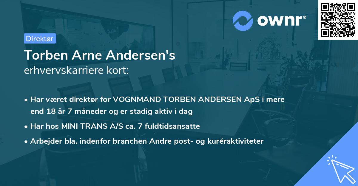 Torben Arne Andersen's erhvervskarriere kort