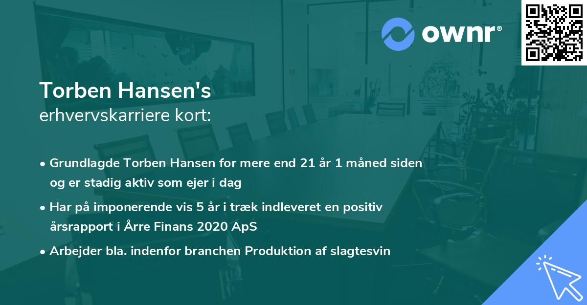 Torben Hansen's erhvervskarriere kort