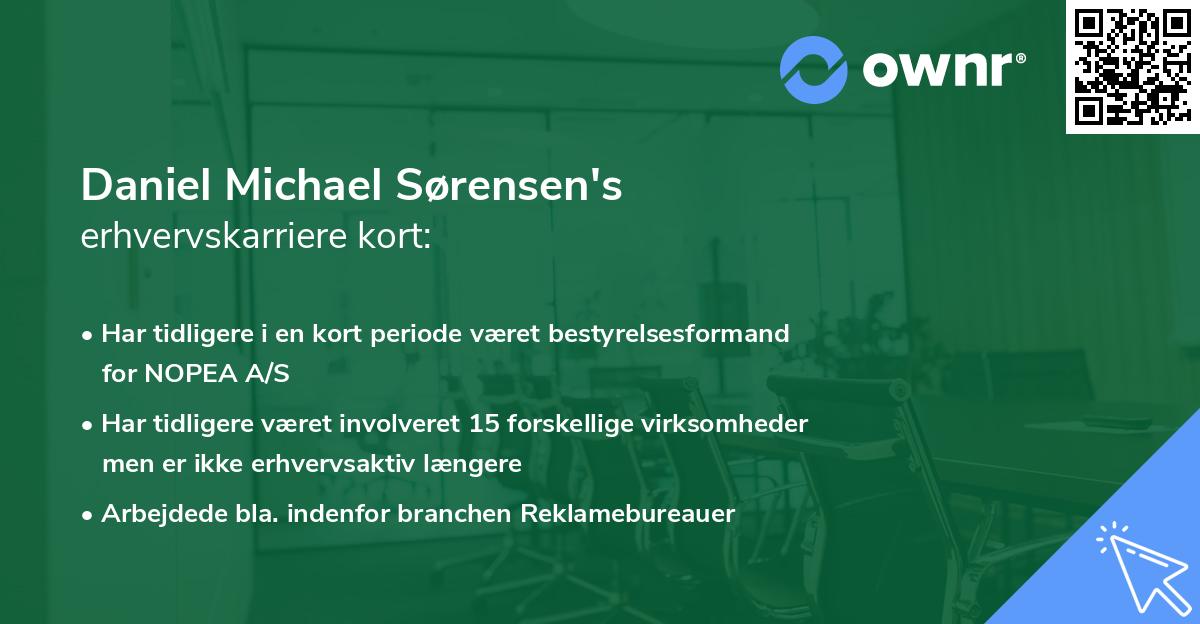 Daniel Michael Sørensen's erhvervskarriere kort