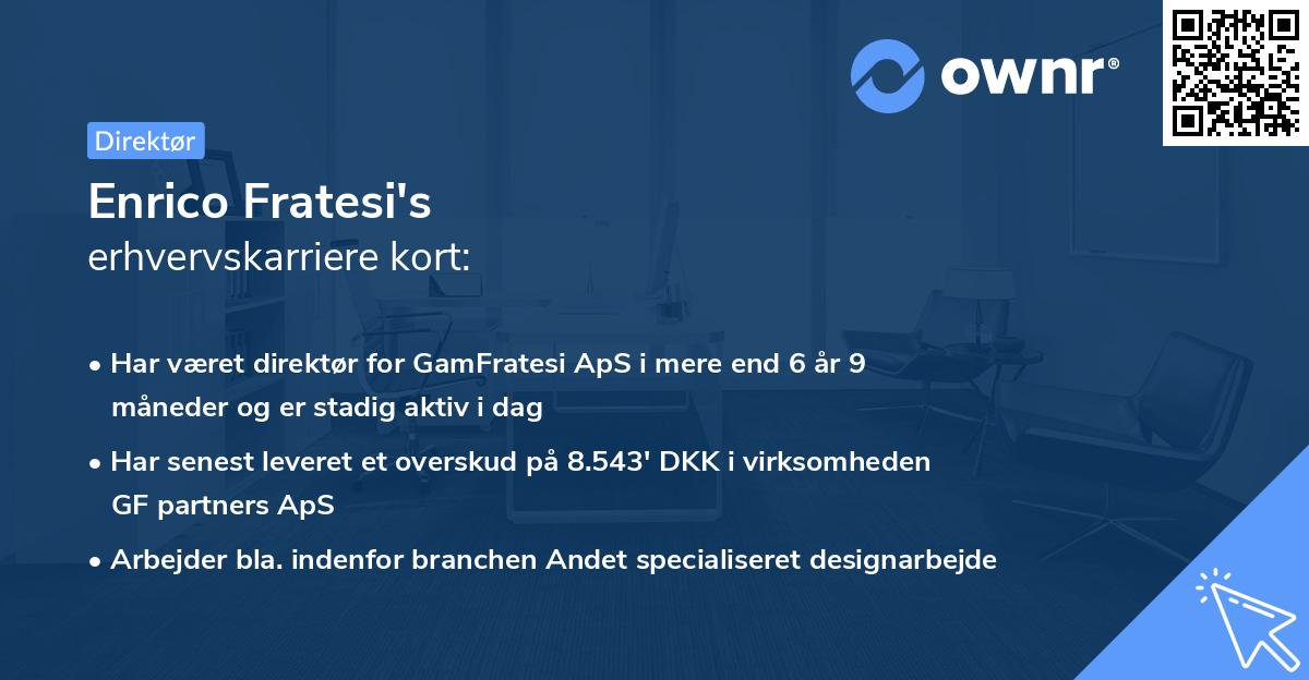 Enrico Fratesi's erhvervskarriere kort