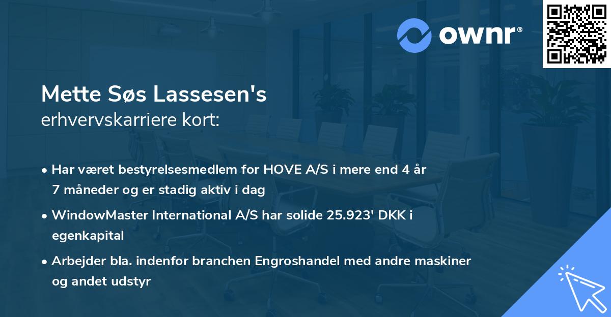 Mette Søs Lassesen's erhvervskarriere kort
