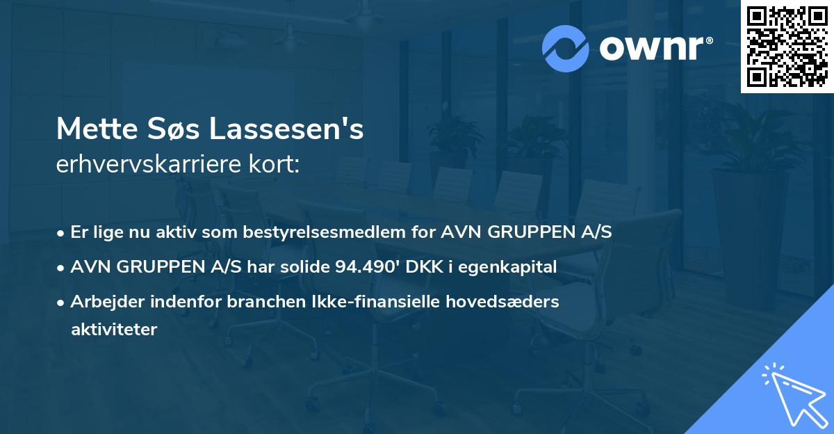 Mette Søs Lassesen's erhvervskarriere kort