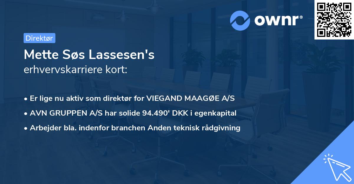 Mette Søs Lassesen's erhvervskarriere kort