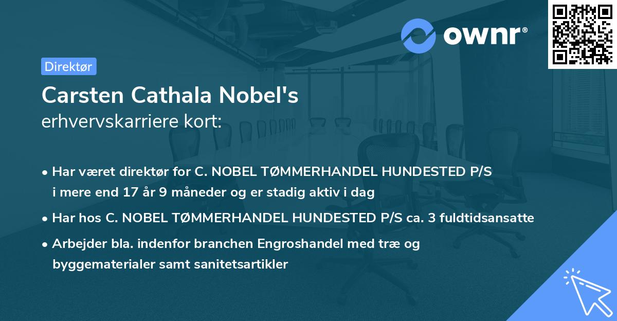 Carsten Cathala Nobel's erhvervskarriere kort