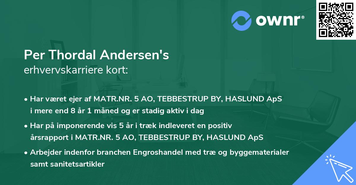 Per Thordal Andersen's erhvervskarriere kort