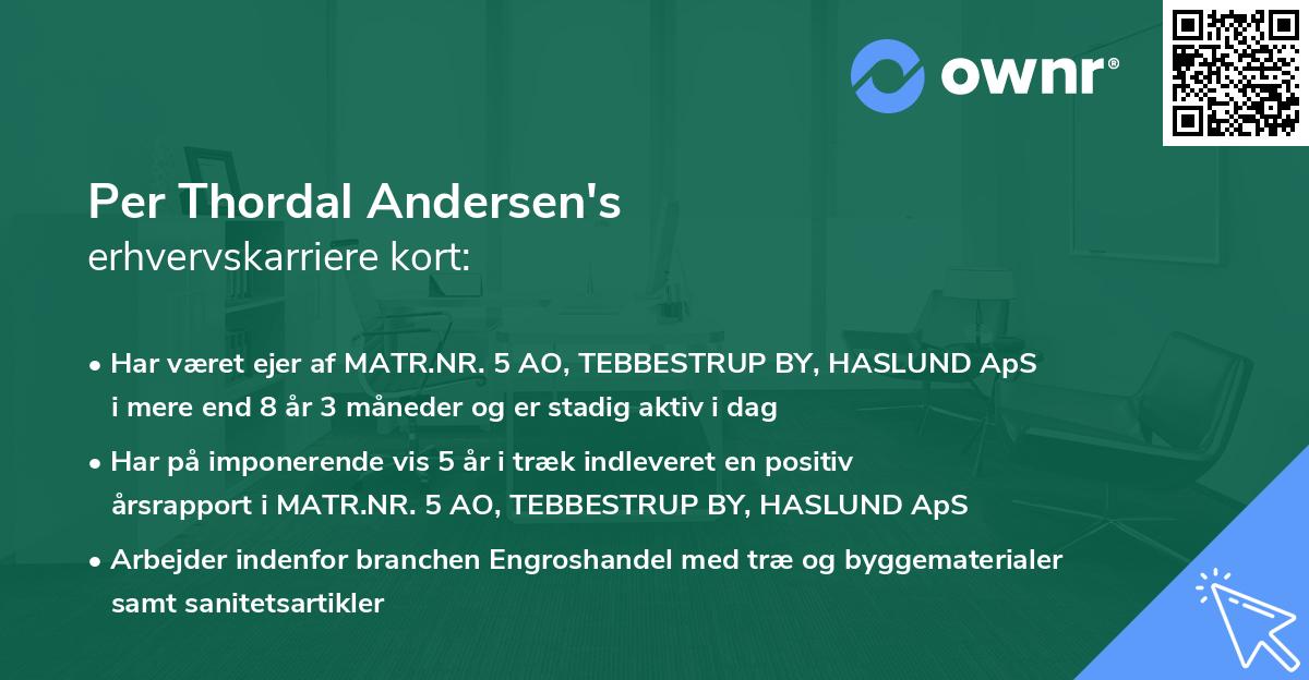 Per Thordal Andersen's erhvervskarriere kort