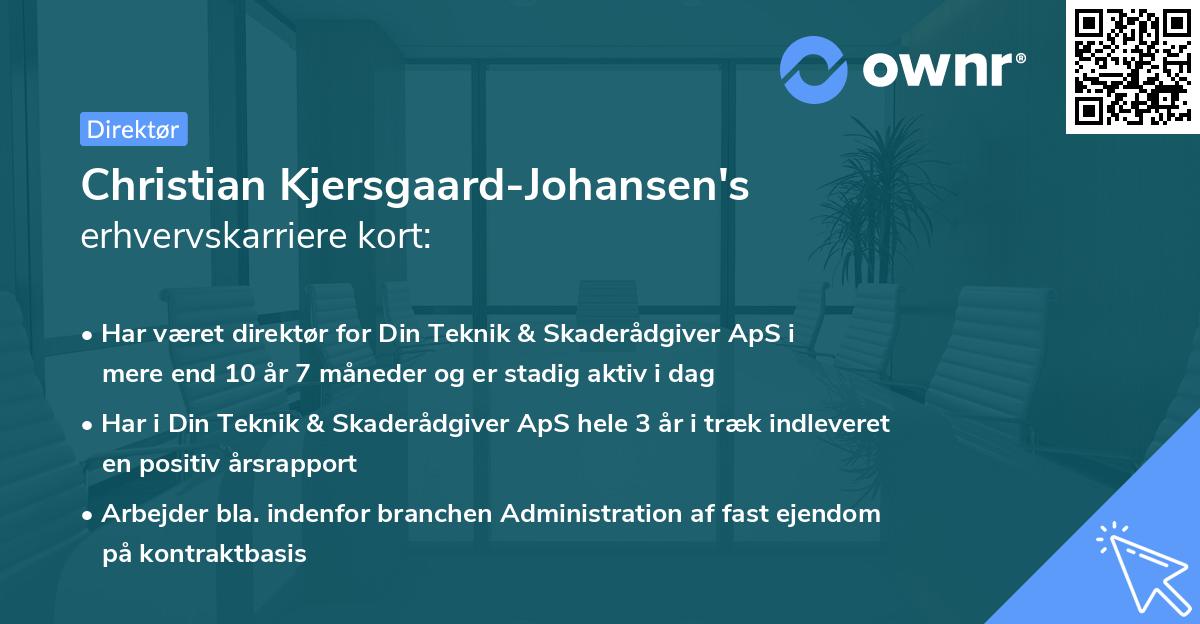 Christian Kjersgaard-Johansen's erhvervskarriere kort