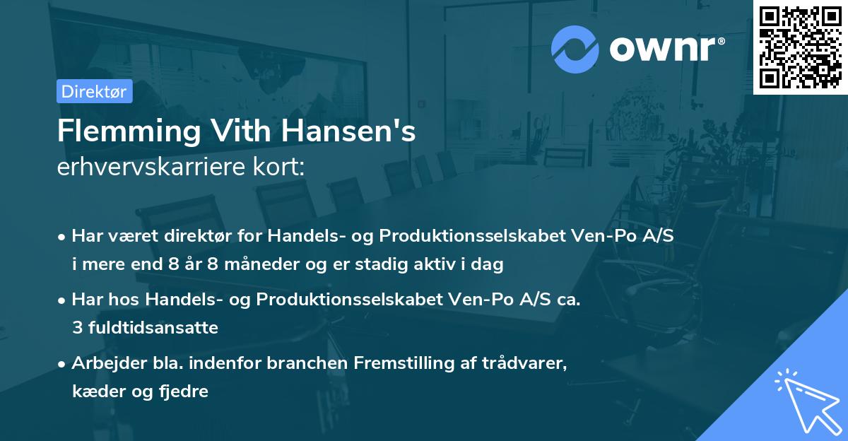 Flemming Vith Hansen's erhvervskarriere kort