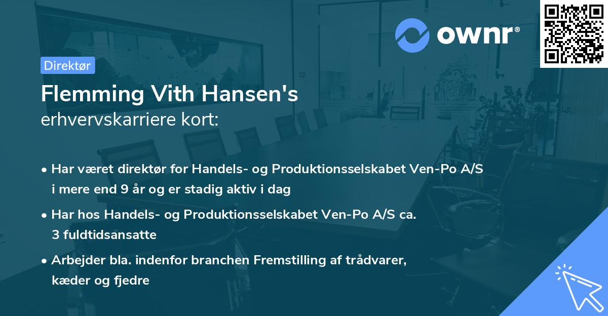 Flemming Vith Hansen's erhvervskarriere kort