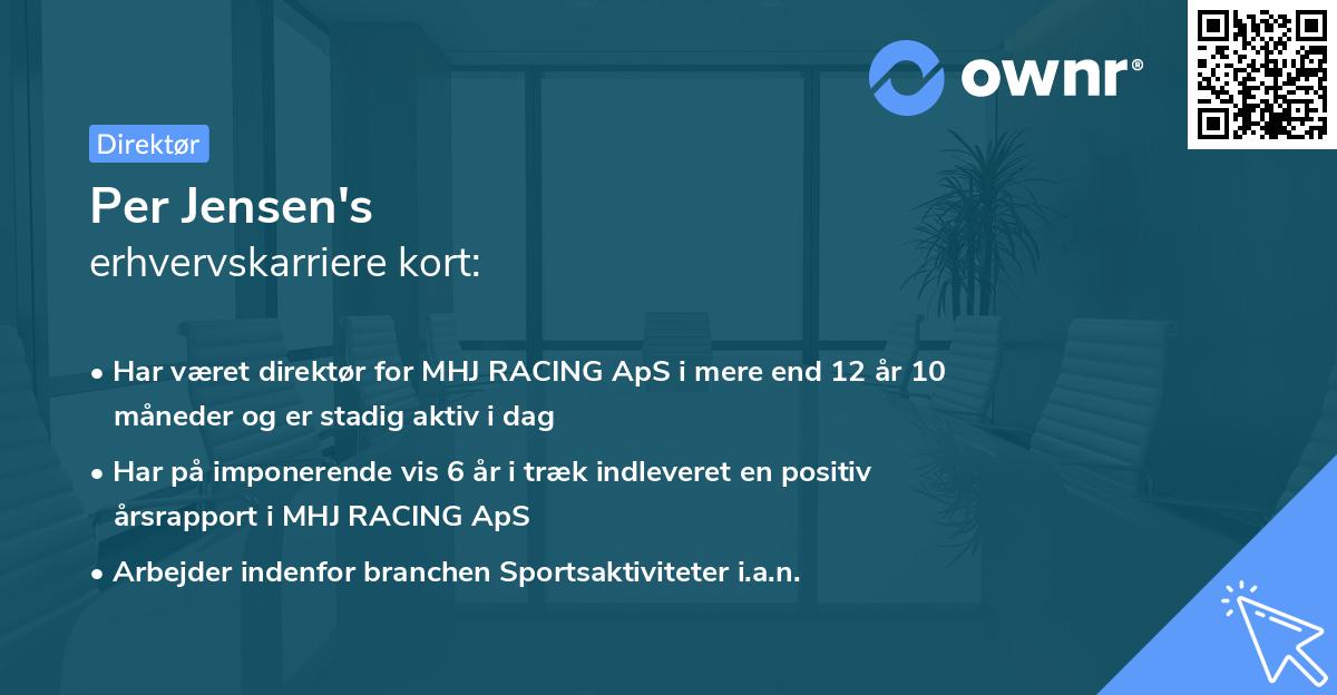 Per Jensen's erhvervskarriere kort