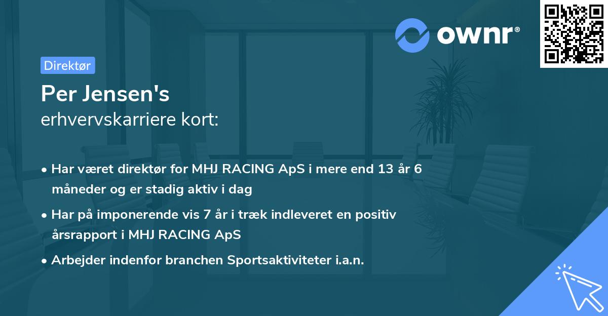 Per Jensen's erhvervskarriere kort