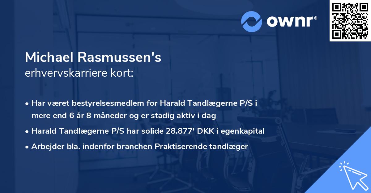 Michael Rasmussen's erhvervskarriere kort