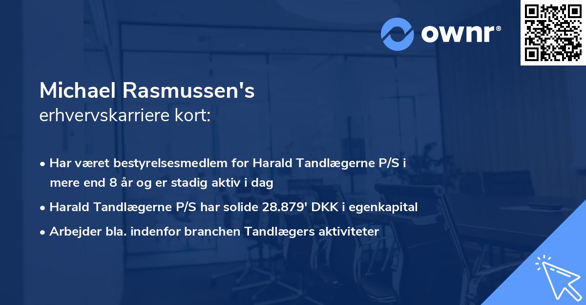 Michael Rasmussen's erhvervskarriere kort