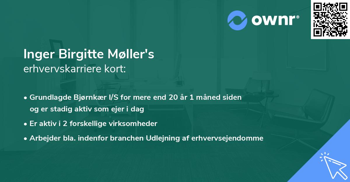 Inger Birgitte Møller's erhvervskarriere kort