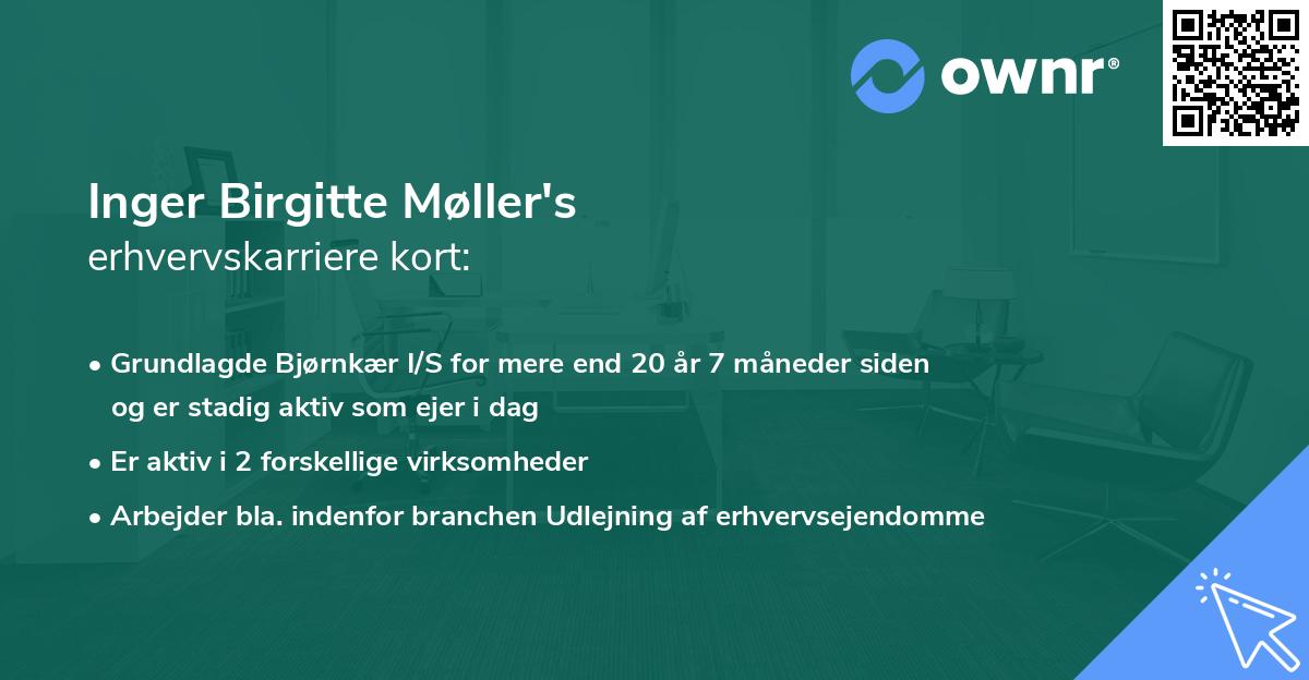 Inger Birgitte Møller's erhvervskarriere kort