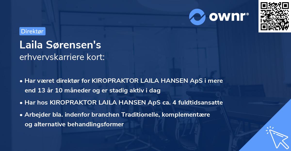 Laila Sørensen's erhvervskarriere kort