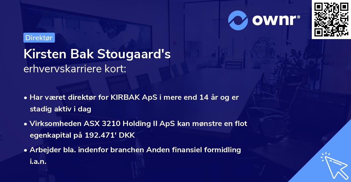 Kirsten Bak Stougaard's erhvervskarriere kort