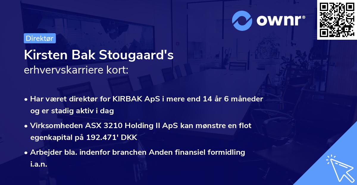 Kirsten Bak Stougaard's erhvervskarriere kort