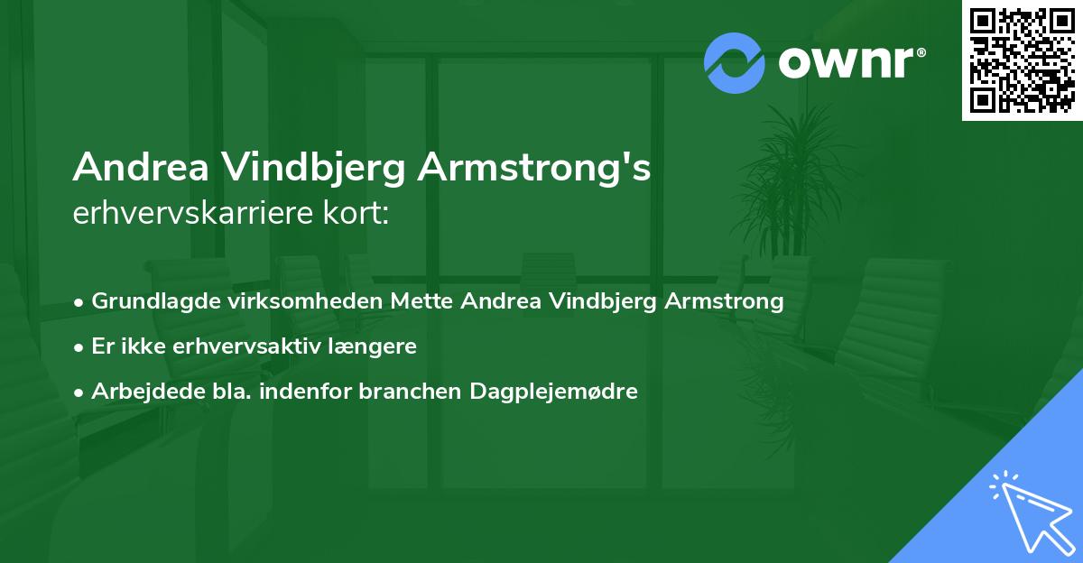 Andrea Vindbjerg Armstrong's erhvervskarriere kort