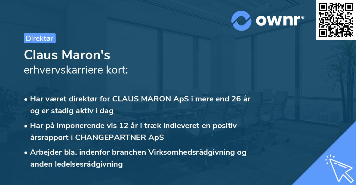 Claus Maron's erhvervskarriere kort