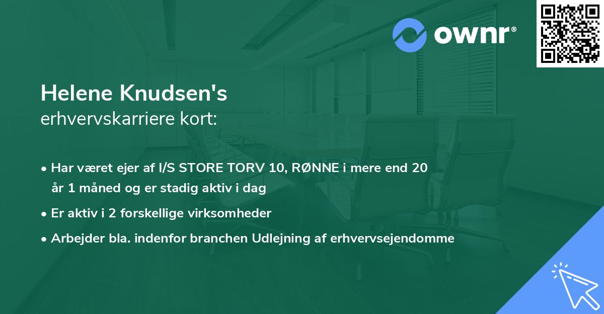Helene Knudsen's erhvervskarriere kort