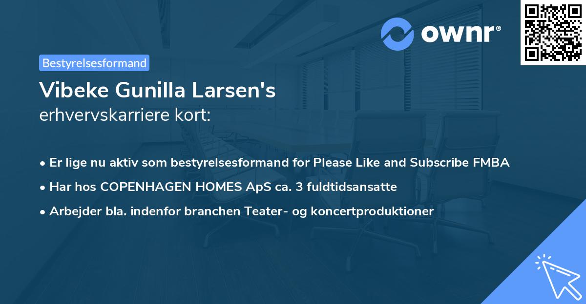 Vibeke Gunilla Larsen's erhvervskarriere kort