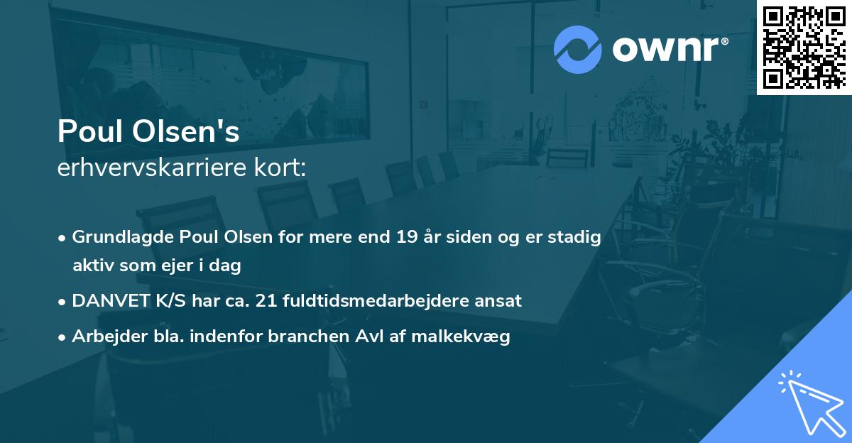 Poul Olsen's erhvervskarriere kort