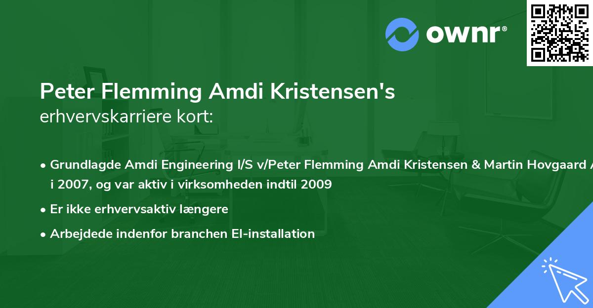 Peter Flemming Amdi Kristensen's erhvervskarriere kort