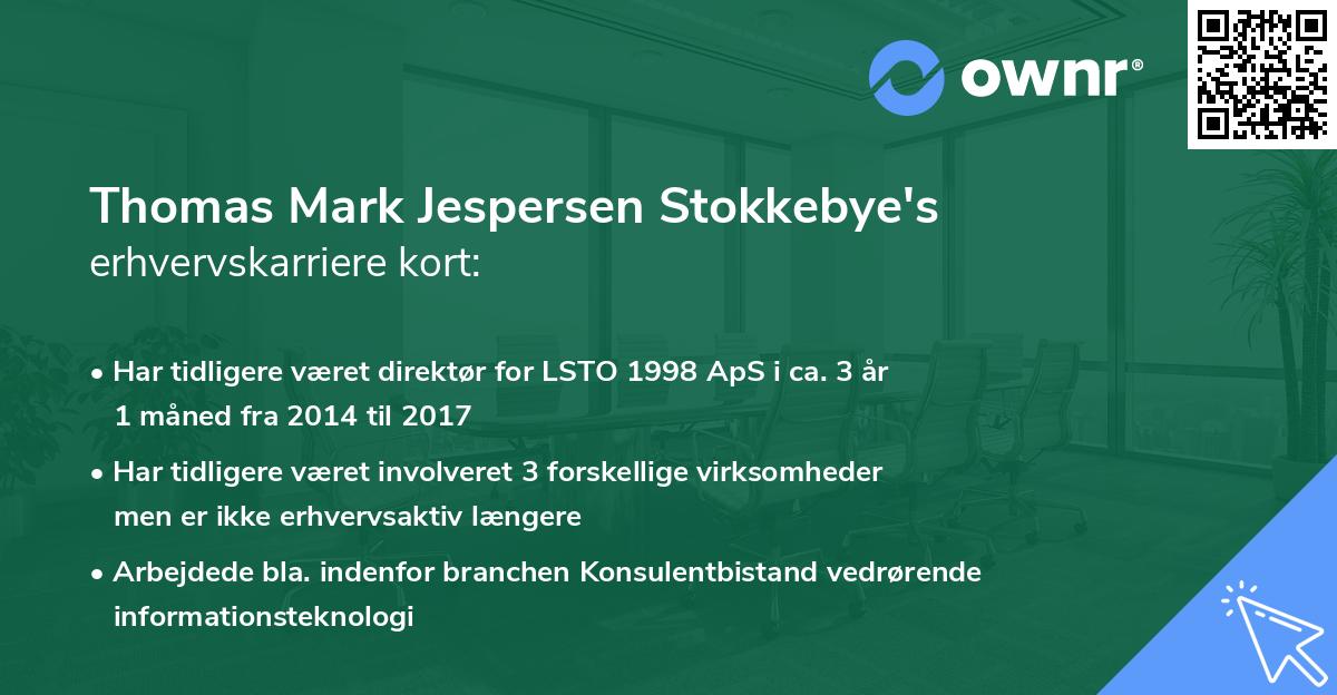 Thomas Mark Jespersen Stokkebye's erhvervskarriere kort