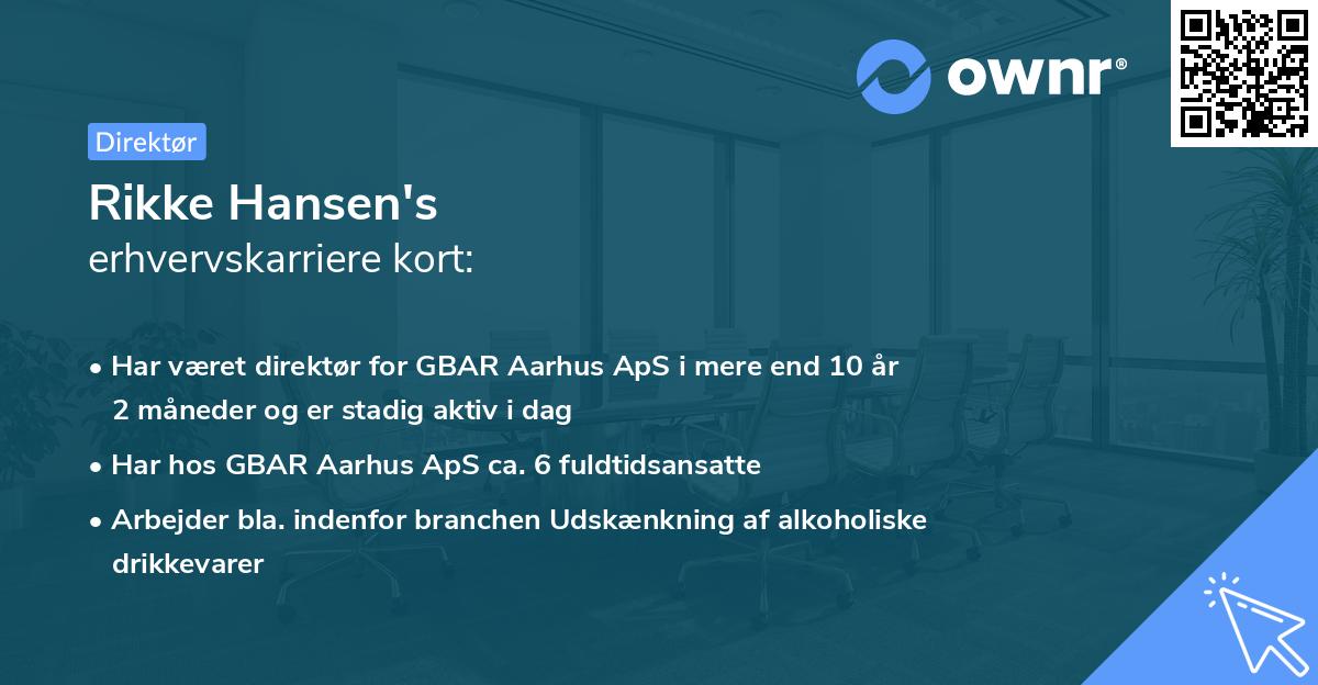 Rikke Hansen's erhvervskarriere kort