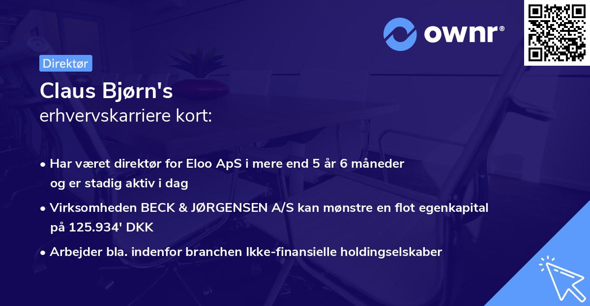 Claus Bjørn's erhvervskarriere kort