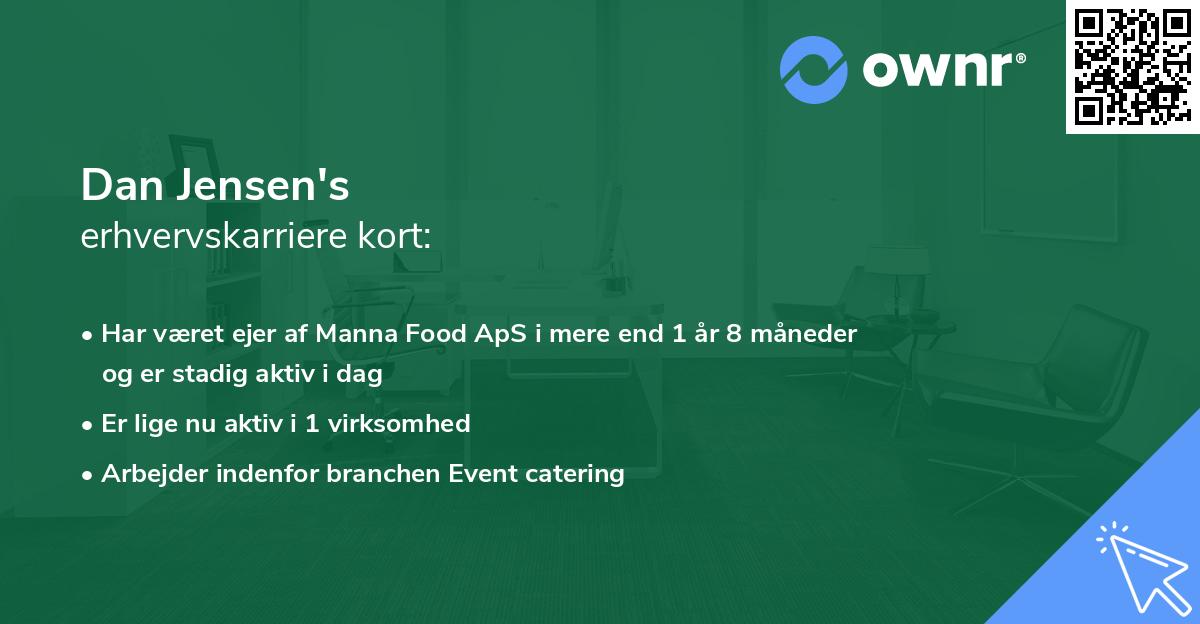 Dan Jensen's erhvervskarriere kort