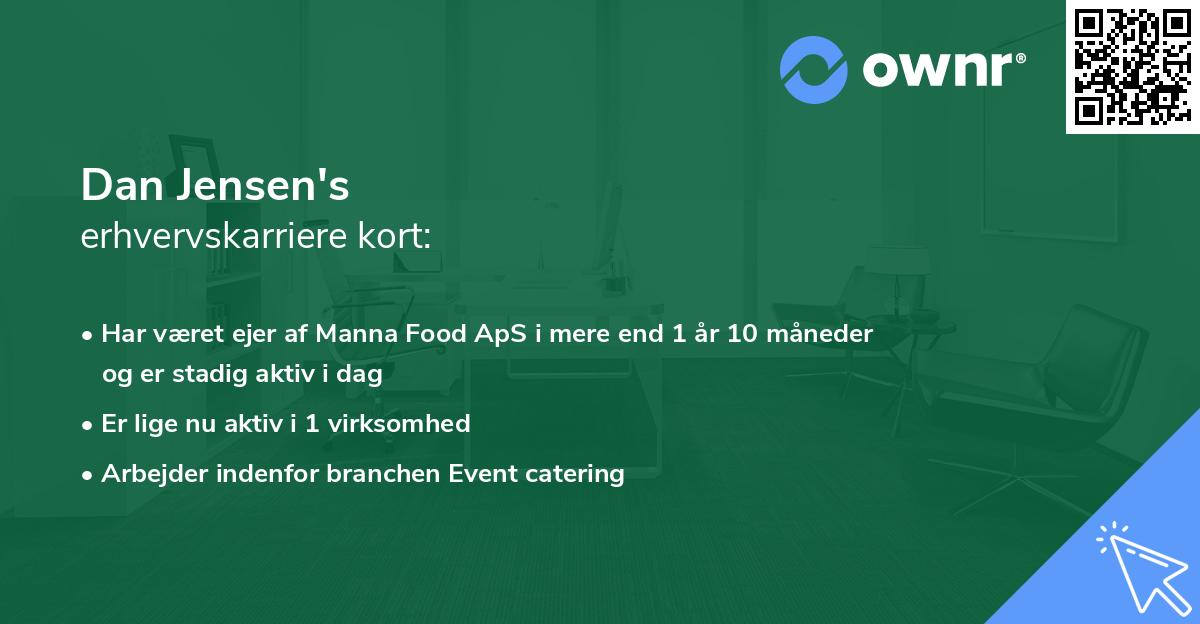 Dan Jensen's erhvervskarriere kort